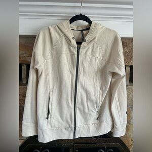 Cream Hooded Jacket with Zipper
